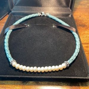 Honora Leather and Pearl Necklace